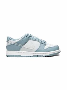 NEW NIKE kid's dunk low sneakers in clear blue swoosh